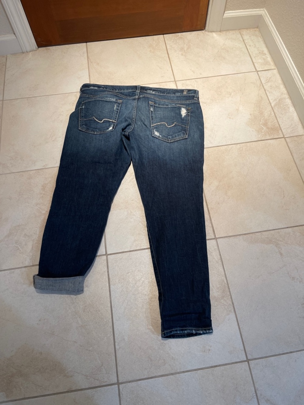 7 For All Mankind Skinny Jeans in Dark Blue